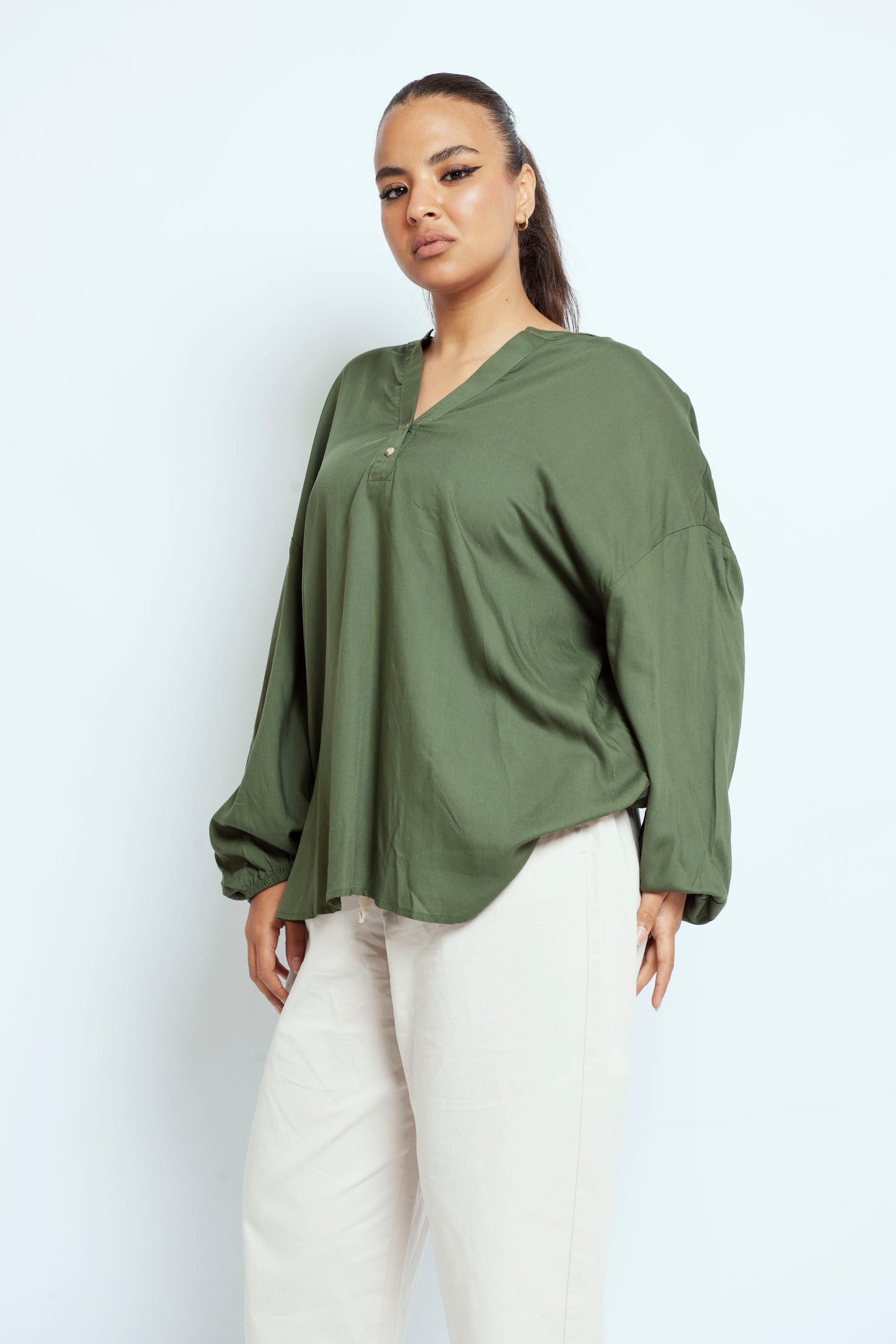 Olive V Blouse