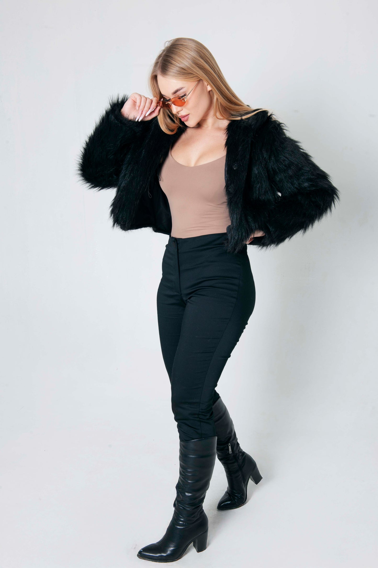 Black Fur Hair Jacket
