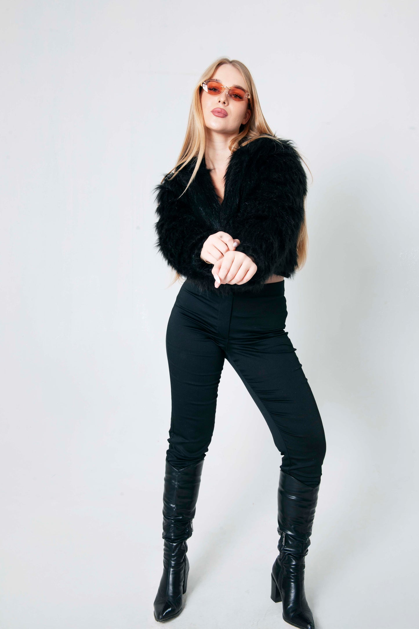 Black Fur Hair Jacket