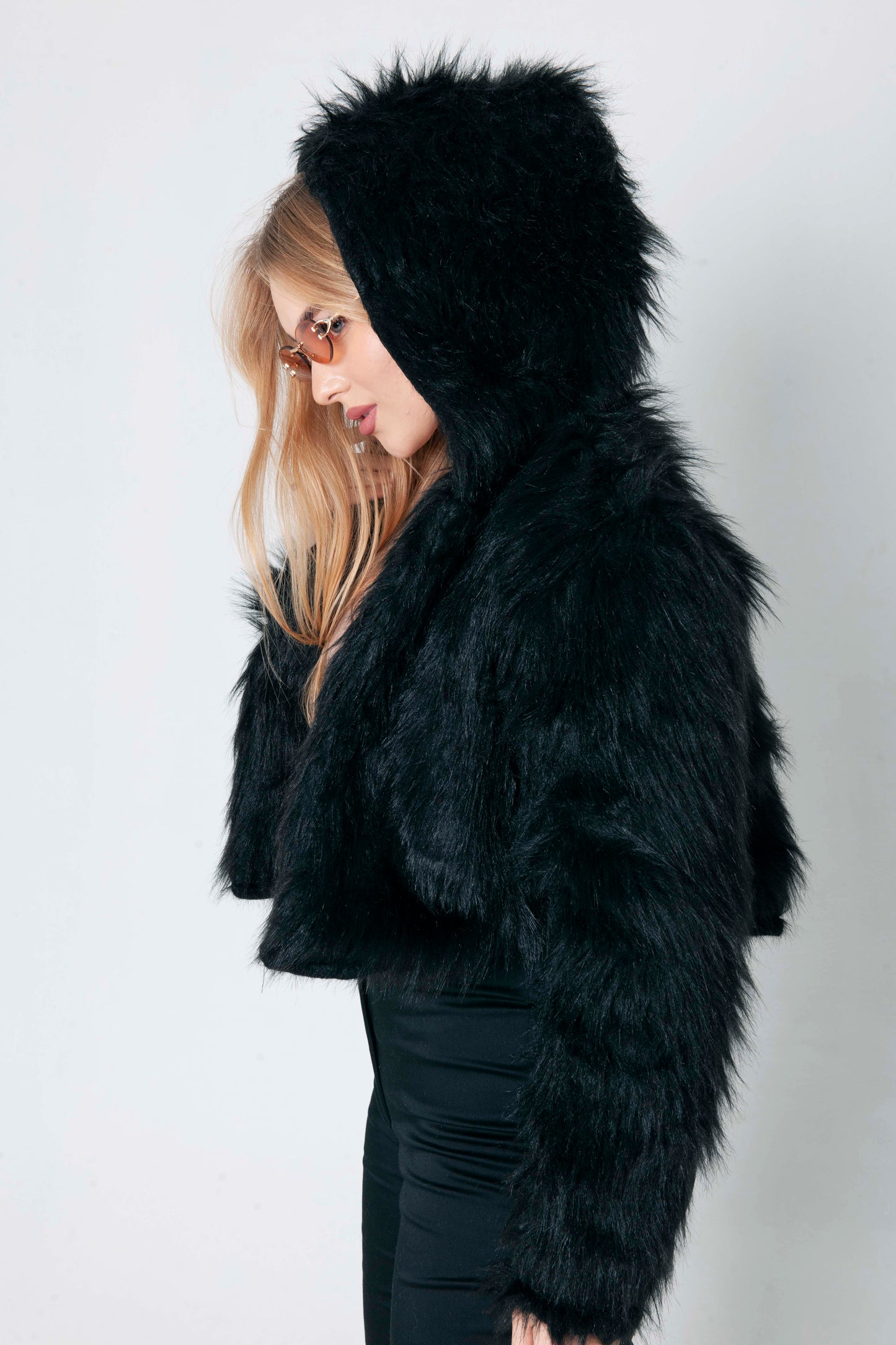 Black Fur Hair Jacket